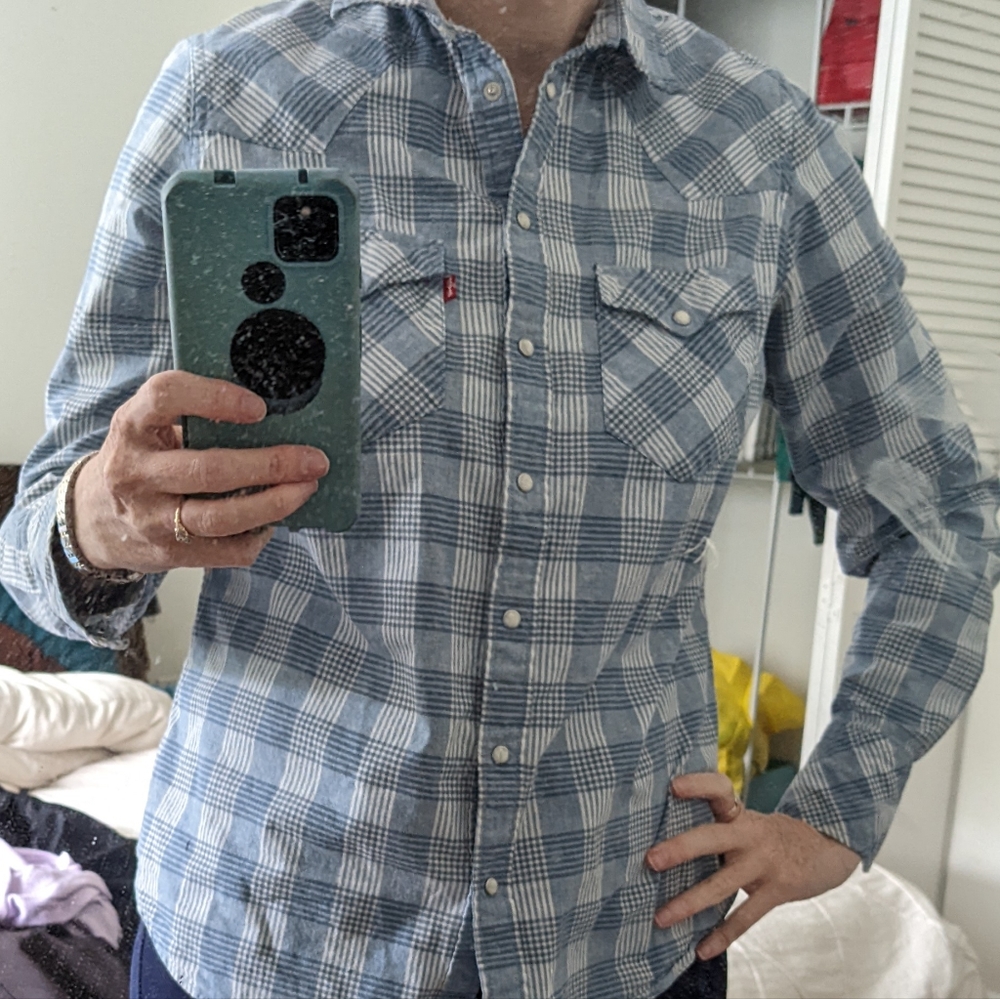 Denim plaid Levi's shirt
